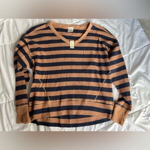 American Eagle Long Sleeve Waffle Knit Top
